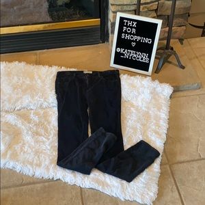 Free People: Black Corduroy Skinny Jeans